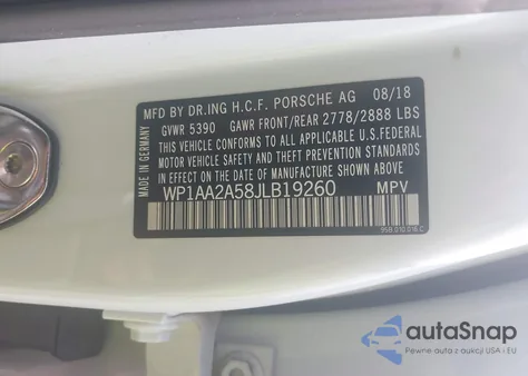 2018 Porsche Macan z USA, uszkodzony, nr VIN WP1AA2A58JLB19260